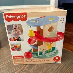 Fisher-Price Wooden Treehouse Ball Run - Red, Blue, Green